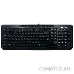 Клавиатура DELUX "DLK-3100U" Ultra Slim, USB черная,ММ