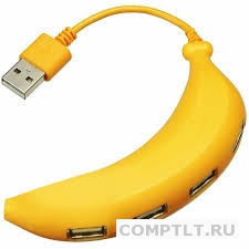 Концентратор USB HUB Konoos UK-44, 4 порта "Банан"