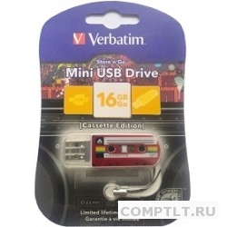 Накопитель Flash USB 16GB Verbatim Cassette Red