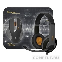 Defender Warhead MPH-1500 черный, Игровой набор мышьгарнитураковер 52705