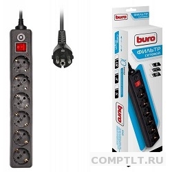 Сетевой фильтр 3м 6 розеток BURO