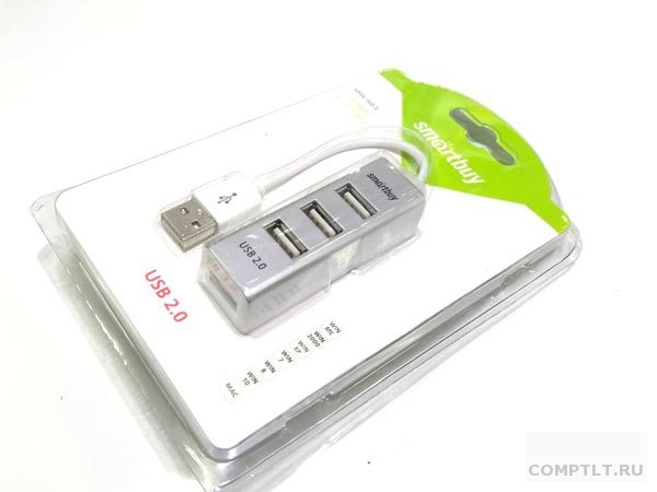 Концентратор USB HUB Smart Buy 160 серебр 4 порта, USB 2.0
