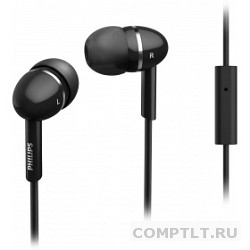 Наушники PHILIPS SHE1455BK, вкладыши, черный с микрофоном