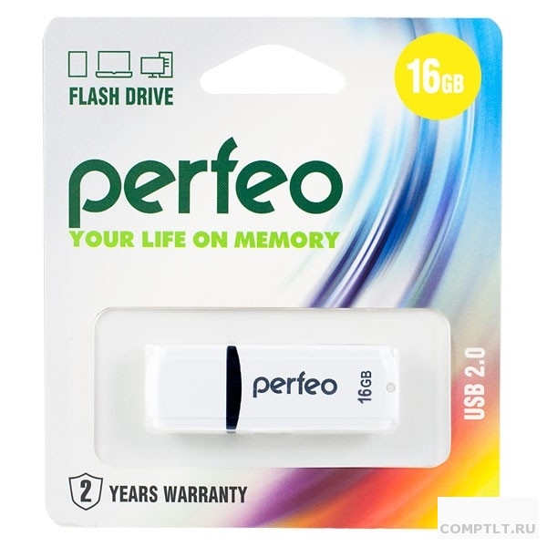 Perfeo USB Drive 16GB C02 White PF-C02W016