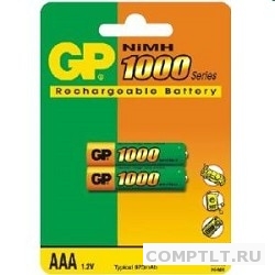 Аккумулятор GP100AAAHC-CR2/-UC2PET-G/BC2PET-G AAA 1000mAh 2 шт. в уп-ке