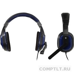 Наушники Defender Warhead G-190 синий  черный, кабель 2, 5 м 64116