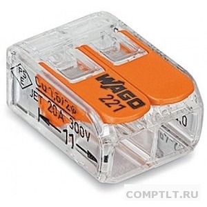 Клемма компактная Wago 221-412 2х0, 2-4, 0 кв.мм