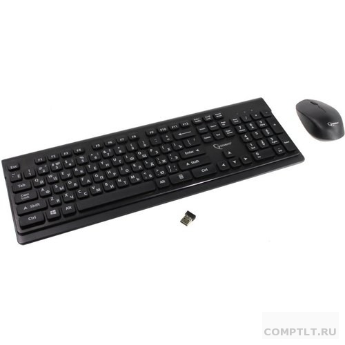 Клавиатура  мышь Gembird KBS-7200 Беспроводной комплект, черный, 2.4ГГц/10м, 1600 DPI, мини-прием