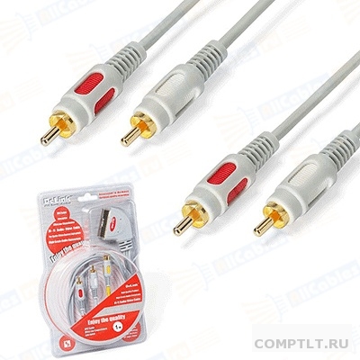 Кабель DeLink "Пластик" 2 RCA - 2 RCA 1,5м