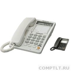 Panasonic KX-TS2365RUW белый 16-зн ЖКД, однокноп.набор 20 ном., автодозвон, спикерфон 