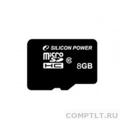 Micro SecureDigital 8Gb Silicon Power SP008GBSTH010V10-SP MicroSDHC Class 10, SD adapter