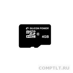 Micro SecureDigital 4Gb Silicon Power SP004GBSTH010V10-SP MicroSDHC Class 10, SD adapter
