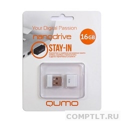 USB 2.0 QUMO 16GB NANO QM16GUD-NANO-W White