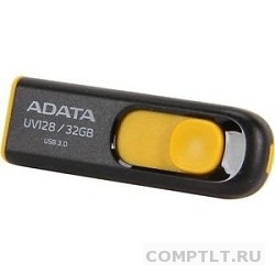 A-DATA Flash Drive 32Gb UV128 AUV128-32G-RBY USB3.0, Black-Yellow