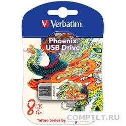 Verbatim USB Drive 8Gb Mini Tattoo Edition Phoenix 049883 USB2.0