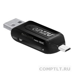 USB 2.0 Card reader microUSB/USB/SD/microSD GR-583UB Black