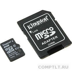 Micro SecureDigital 8Gb Kingston SDC10G2/8GB MicroSDHC Class 10, SD adapter