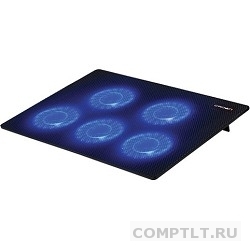 CROWN Подставка для ноутбука CMLC-1105 black  15,6, 5 куллеров, подстветка, регулировка скорости вращения, размеры ДШВ 345 24520мм