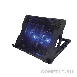 CROWN Подставка для ноутбука CMLS-940 Black 15,6", 2Fan,blue light,2USB