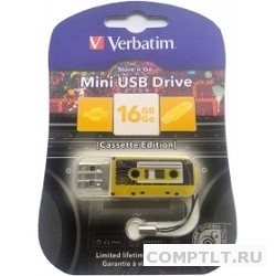 Verbatim USB Drive 16Gb Mini Cassette Edition Yellow 49399 USB2.0
