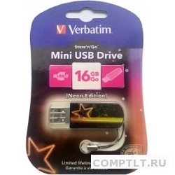 Verbatim USB Drive 16Gb Mini Neon Edition Orange 49394 USB2.0