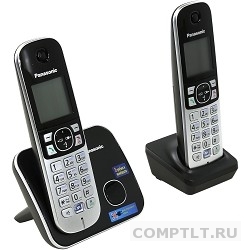 Panasonic KX-TG6812RUB Радиотелефон черный 2 трубки с ЖК диспл., DECT