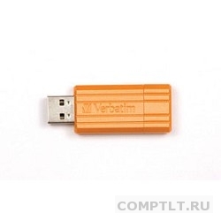 Verbatim USB Drive 8Gb Pin Stripe Volcanic Orange 47389 USB2.0