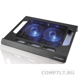 CROWN Подставка для ноутбука CMLS-937 Black 15,6", 2Fan,blue light