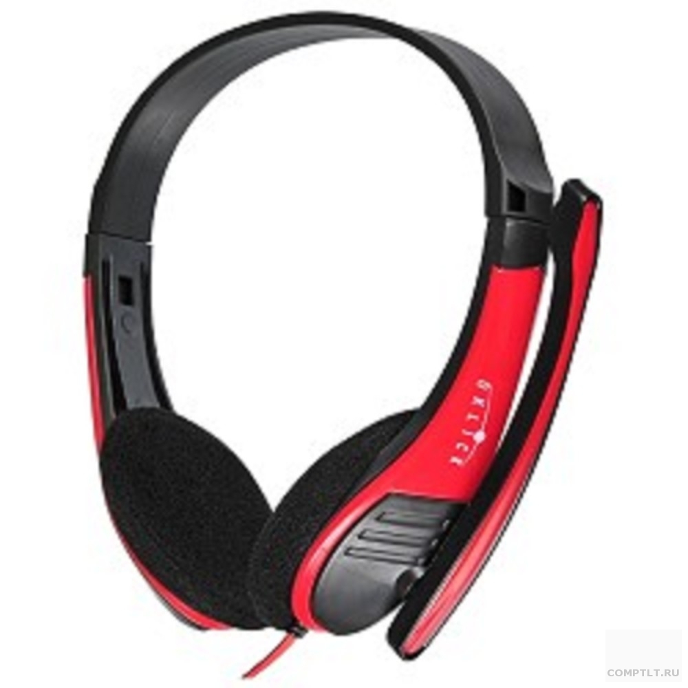 Oklick HS-M150 черный/красный 2м накладные оголовье NO-003N 359486