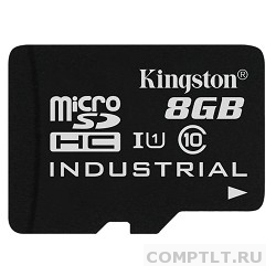 Micro SecureDigital 8Gb Kingston SDCIT/8GB MicroSDHC Class 10, U1 Industrial, SD adapter