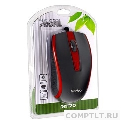 Perfeo мышь оптическая, "PROFIL", 4 кн, USB, чёрн-красн PF-383-OP-B/RD