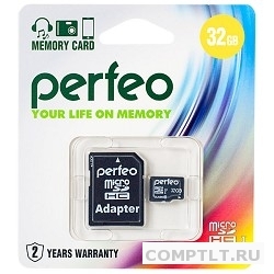 Micro SecureDigital 32Gb Perfeo PF32GMCSH10A MicroSDHC Class 10, SD adapter