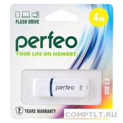 Perfeo USB Drive 4GB C09 White PF-C09W004