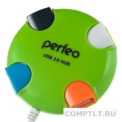 Perfeo USB-HUB 4 Port, PF-VI-H020 Green зелёный