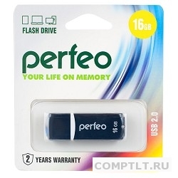 Perfeo USB Drive 16GB C02 Black PF-C02B016