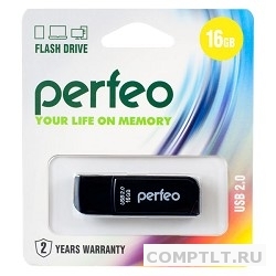 Perfeo USB Drive 16GB C10 Black PF-C10B016