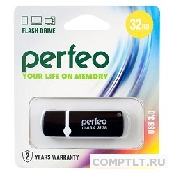 Perfeo USB Drive 32GB C08 Black PF-C08B032 USB3.0