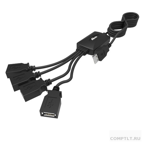 Ritmix Разветвитель USB USB хаб настольный, кабель 1м, на 4 порта USB, High speed USB 2.0, Plug-n-Play, питание от USB, 5В, скорость до 480 Мбит/с , черный CR-2405