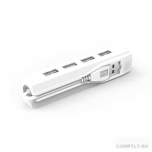 Ritmix Разветвитель USB USB хаб настольный, кабель, на 4 порта USB, High speed USB 2.0, Plug-n-Play, питание от USB, 5В, скорость до 480 Мбит/с, белый CR-2406