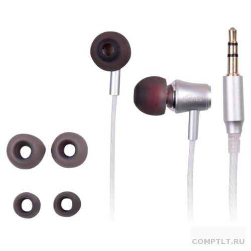 RITMIX RH-130 Silver наушники, вкладыши 92 дБ, разъем mini jack 3.5mm