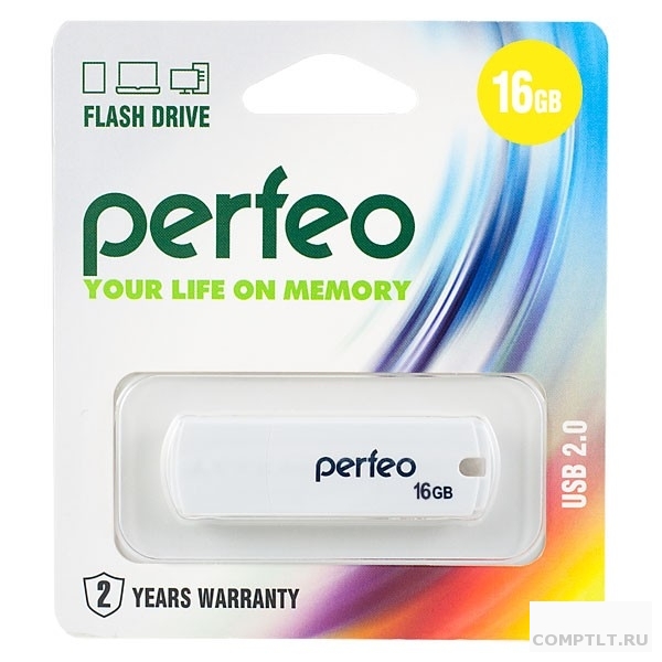 Perfeo USB Drive 16GB C05 White PF-C05W016
