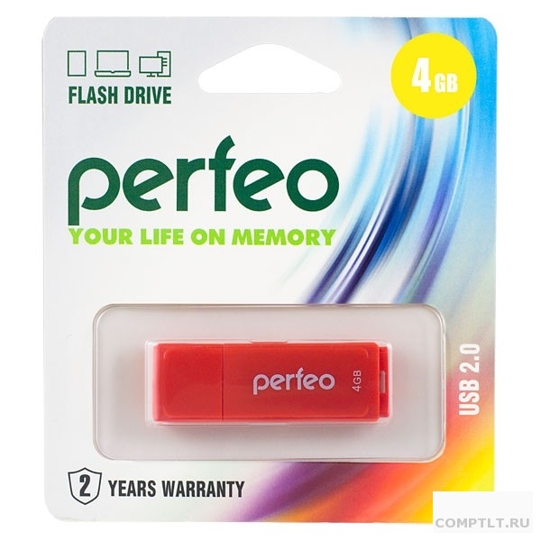 Perfeo USB Drive 4GB C04 Red PF-C04R004