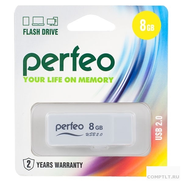 Perfeo USB Drive 8GB R01 White PF-R01W008