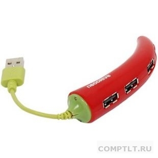 HUB USB 2.0 Konoos UK-43, 4 порта USB "перец", блистер