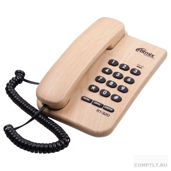 RITMIX RT-320 light wood телефон проводной повторный набор номера, настенная установка, регулятор громкости