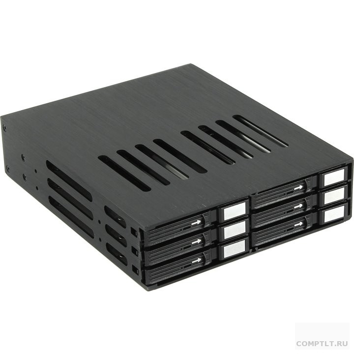 Procase L2-106-SATA3-BK Корзина L2-106SATA3 6 SATA3/SAS, черный, с замком, hotswap mobie rack module for 2,5" slim HDD1x5,25 2xFAN 40x15mm