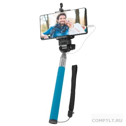 Defender Штатив для селфи Selfie Master SM-02 голубой, проводной, 20-98 см 29404 bl