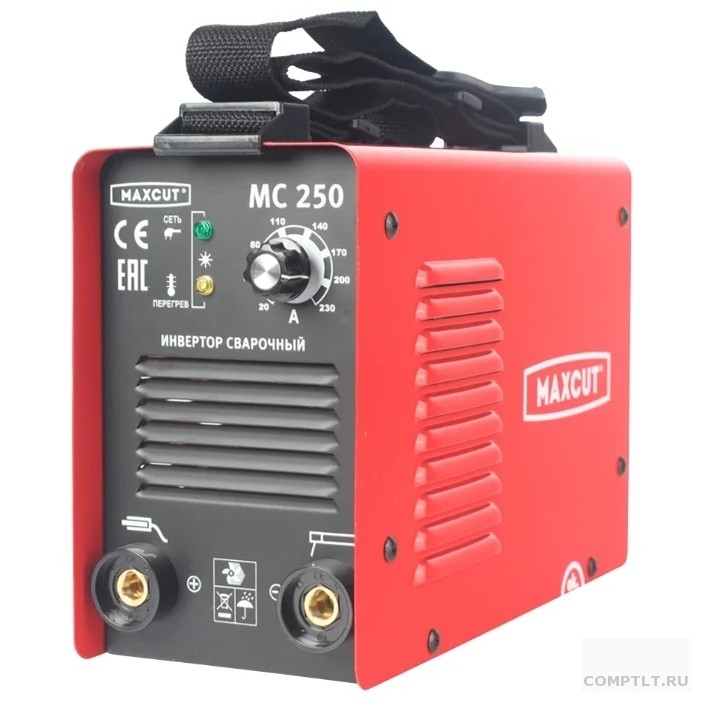 MAXCUT MC250 Аппарат сварочный 65300250  1ф - 220В потребляемая мощность 5,5 кВА сварочный ток мин/макс 20/230А ПВ 60 диаметр электрода 1.6/5 мм 