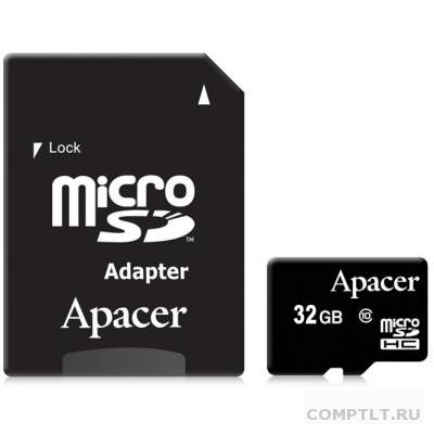Micro SecureDigital 32Gb Apacer AP32GMCSH10U1-R MicroSDHC Class 10 UHS-I U1, SD adapter