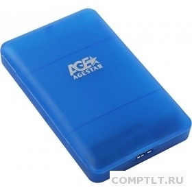 AgeStar 3UBCP3 BLUE USB 3.0 Внешний корпус 2.5" SATAIII HDD/SSD USB 3.0, пластик, синий, безвинтовая конструкция